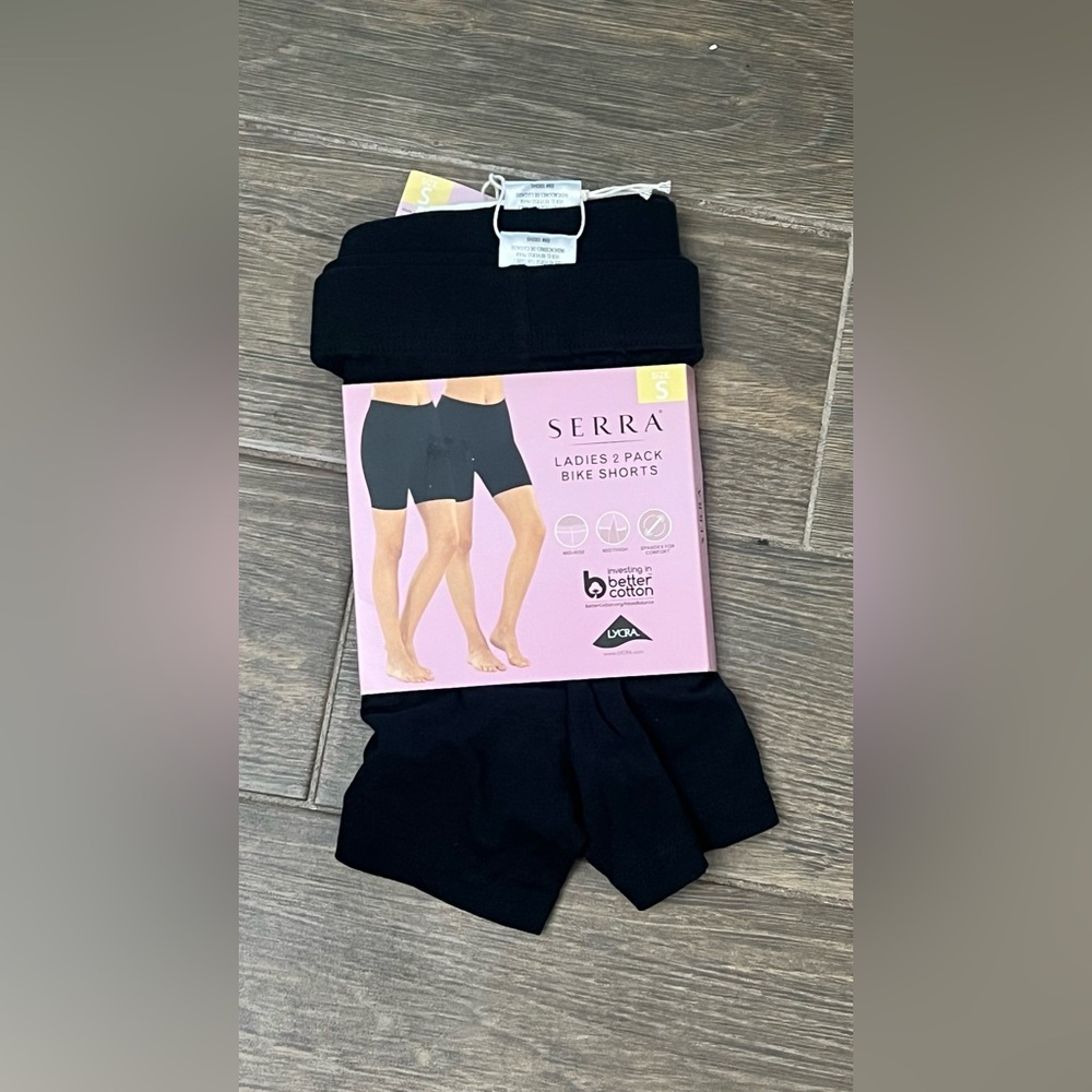 2 Pk Black Ladies Bike Shorts